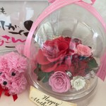 母の日の贈り物♡プリザーブドフラワードーム濃桃