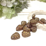 約8×10㍉×12個 / ラスターゴールド・スモーキートパーズ / チェコビーズ / リーフ