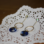 【宇宙＊青色べっ甲】ラウンドピアス