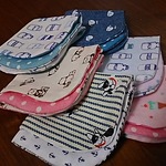 h様オーダーお名前スタンプ押 します♪ガーゼハンカチ5枚セット 女の子