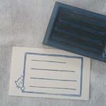 消しゴムはんこ*チラリ ネコちゃんの枠はんこ