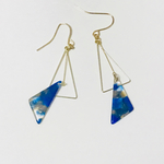 マーブリング三角ピアス