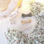 【シルバー】グリッターラメリボンベビーヘアクリップ