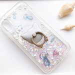 揺れるハート ホロ クラゲ/猫/夏/海月 スマホケース iPhoneケース iPhoneX ウォーターケース