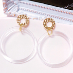 シンプルクリアフープピアス イヤリング
