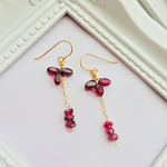 ✳︎14kgf ✳︎ロードライトガーネットのお花ピアス