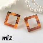 【再販】＊Brownie＊べっ甲調スクエアのピアス/樹脂ピアス＊098