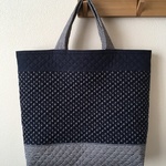 『ｂ様ご予約品』キルティングdeトートバッグ-LL＋ ＃003【イカリ柄NV】