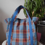 綿チェックのトートバック