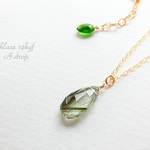＊希少石＊大粒グリーンルチルクォーツネックレス　一点もの