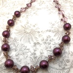 ワインカラー エアパールのネックレス