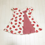 120cmイチゴとチェックのフリルリボンT