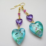タンザナイト 金魚池 Wハート❤ピアス/イヤリング