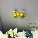 シェルパーツ☆キラキラ☆じゃらじゃら☆イエロー☆ピアス☆イヤリング