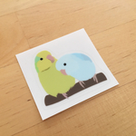 マメルリハインコのステッカー（イエロー、ホワイト）