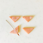 Salmon Pink Marble Triangle Flat Beads 