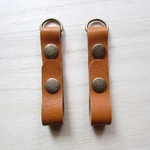 独自商品(完成)RANHOLランホル (ランドセル荷物留め利具)2個セット☆レザー☆ライトブラウン　#本革　#安全　#レザー　#革　#入学　#キーホルダー