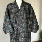 古布 村山大島紬 新品未使品反物 リメイク 作務衣 大人女子♡和のテイストお洒落羽織着