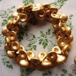 【6コセット】czech beads #チェコビーズ 変わり種 half tear drop 11×3㎜ ゴールド top hole  2穴