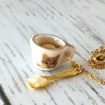 【再販】ネックレス♪猫カフェでレモンティー