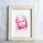 油絵フレーム付き  -Fluffy girl- 04-