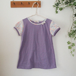 リバティミシェルのパフ袖Tシャツパープル＊サイズオーダー