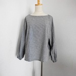 ナチュラルヒッコリー　ボートネックブラウス　Ｍ