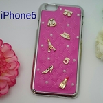 iPhone6 チャームがかわいい！カバータイプ シルバー枠