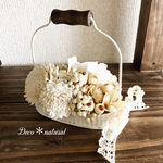 ホワイトブリキトレーのnaturalアレンジ＊