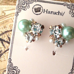 ▼Pastelgreen bijou パール ノンホールピアス