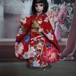 ③-⑮　復刻版初代リカちゃんサイズ　着物＆帯のセット　（振袖）