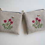 刺繍のミニポーチ（スカーレットフラックス）