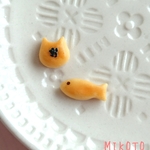 ＊にゃんパンとおさかなパンのピアスorイヤリング＊