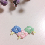 仲良しお花のワッペン