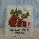 cochinton様専用:切手のような刺繍ブローチ