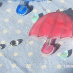 受注生産・雨の日が楽しくなる傘ブローチ（ピンク）