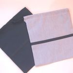 ミニ巾着2枚セット　　紺＋ストライプ
