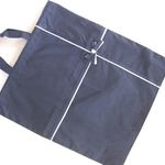 もち手つき巾着袋　　紺×紺白リボン