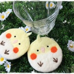 【3/15　22時～販売予定】オカメさんの羊毛コースター