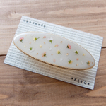 【再販】小花 オーバル  バレッタ ★ ドライフラワー レジン  押し花