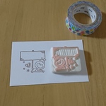 ニコちゃん  ひとこと メモ枠  消しゴムはんこ