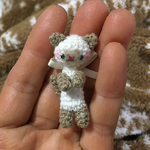 4cm ミニチュアあみぐるみ〜白茶猫 ** Tamu bear 