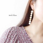 ラウンドメタルプレートピアス