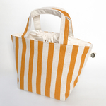 持ち手付きお弁当袋  ストライプ   マスタード   保冷ランチポーチ   巾着