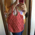 限定色＊テラコッタ色の大人なかぎ編みバッグ