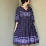 綿ローンのギャザーワンピース