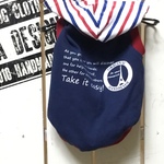 犬服ダックスSサイズ　トリコロールカラーフード付きタンクトップ