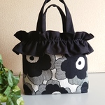 M☆フリルバッグ👜北欧風大胆な花柄