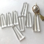 アクリル製　8個　クリア台形貫通ビーズ　40x16mm