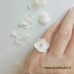 人気♡本物紫陽花プリザの小さなリング✨ピンキーリング・フリーサイズ　入学式　卒業式　結婚式　ブライダル　再販4